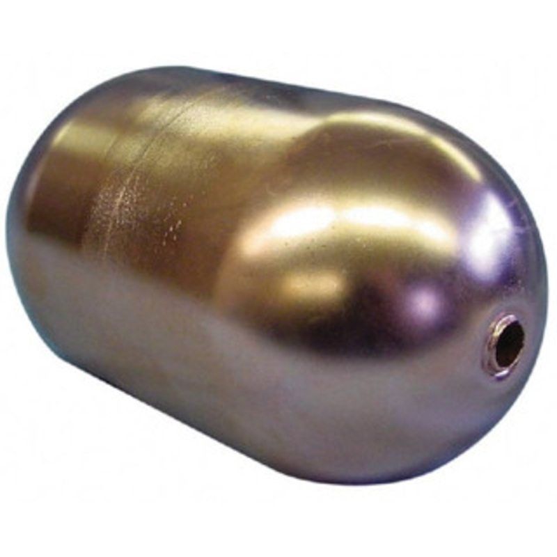 Made in USA 3 Diam x 7 Long, Oblong, Tubed Through Connection, Metal Float 1/4 Rod Thread, Copper, 25 Max psi, 20 Gauge OC6X720T14 – 07429079