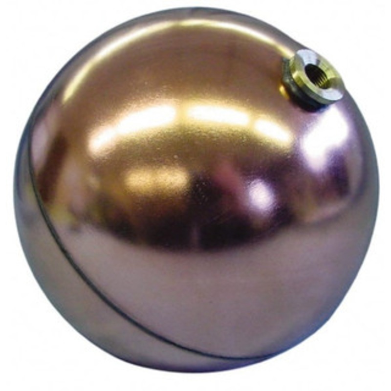 Made in USA 6 Diam, Spherical, Hex Spud Connection, Metal Float 1/4 NPT Thread, Copper, 25 Max psi, 23 Gauge RC6023N – 07429285