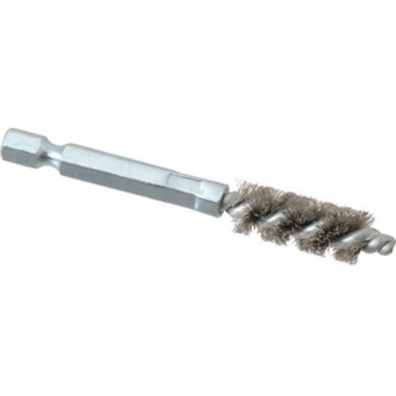 Schaefer Brush 1/4 Inch Inside Diameter, 7/16 Inch Actual Brush Diameter, Stainless Steel, Power Fitting and Cleaning Brush 1/4 Shank Diameter, 3-1/8 Inch Long, Hex Shaft Stem, 3/8 Inch Refrigeration Outside Diameter 09744-12 – 56489255