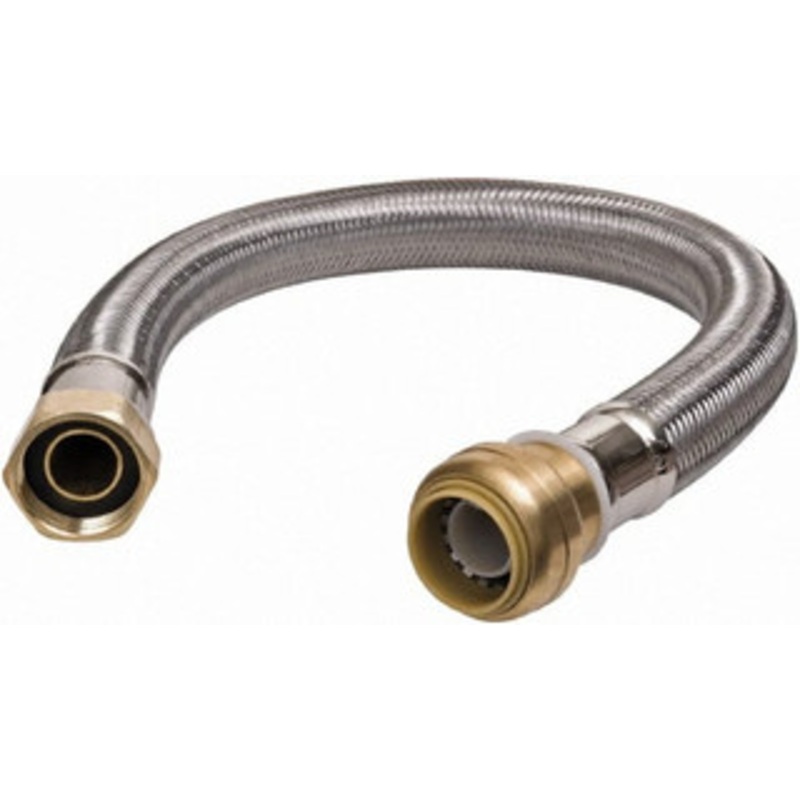 SharkBite 3/4 Push to Connect Inlet, 3/4 FIP Outlet, Braided Stainless Steel Flexible Connector Stainless Steel, Use with Water Air Connectors U3088FLEX15LF – 33278771