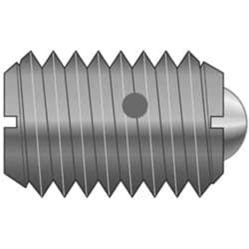 Vlier M8x1.25, 5mm Ball Diam, 16mm Body Length, 1.5mm Max Ball Reach, Threaded Ball Plunger Stainless Steel Body, Nylon Ball, 1.12 Lb Initial End Force, 2.25 Lb Final End Force, Locking Element DSBML8N – 04400107