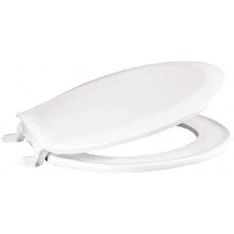 Centoco 16.9 Inch Long, 2 Inch Inside Width, Polypropylene, Regular, Closed Front with Cover, Toilet Seat 14 Inch Outside Width, Residential Installation, White 1200-001 – 92907484