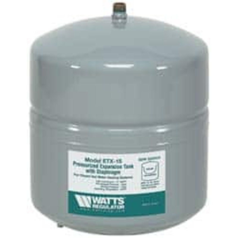 Watts 2.5 Gallon Capacity, 4.5 Gallon Tank, 11 Inch Diameter, 14 Inch High, 1/2 Inch Port, Expansion Tank Steel, Polymer Coating 0066606 – 03998556