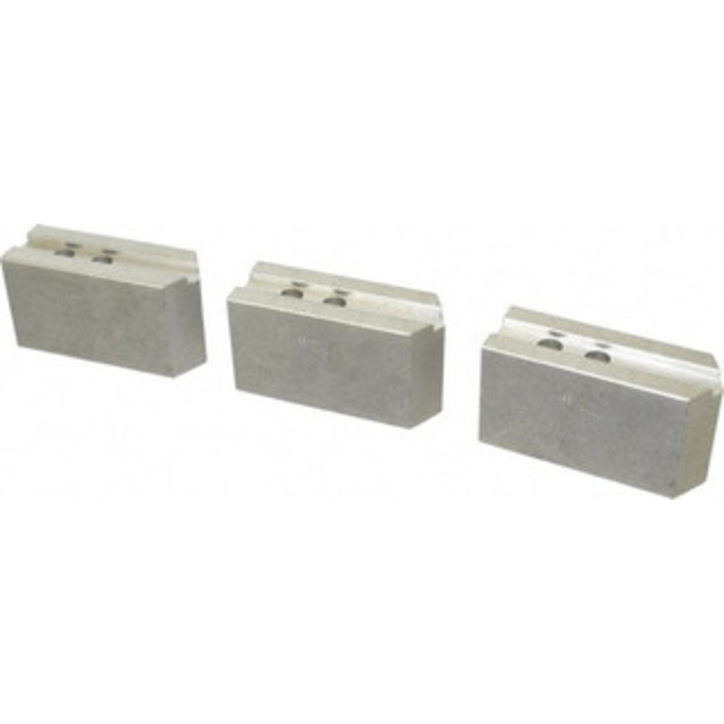 Abbott Workholding 12 & Up Chuck Capacity, 1.5mm x 60 Serrated Attachment, Square Soft Lathe Chuck Jaw 3 Jaws, Aluminum, 1.1811 Btw Mount Hole Ctrs, 5-1/2 Long x 2 Wide x 3 High, 0.7087 Groove, 0.5512 & 14mm Fastener KTT12A1 – 04230728