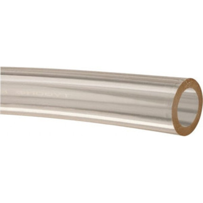Made in USA 1/2 ID x 3/4 OD, 1/8 Wall Thickness, Cut to Length (50 ft. Standard Length) Plastic Tube Clear, 25 Max psi, 40 Hardness 509926 – 48519292
