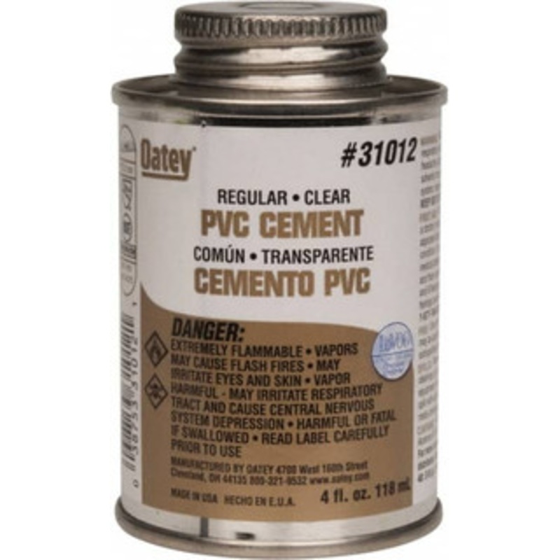 Oatey 4 oz Regular Bodied Cement Clear, Use with Schedule 40 PVC up to 4 Diam & Schedule 80 PVC up to 2 Diam 31012 – 37035821
