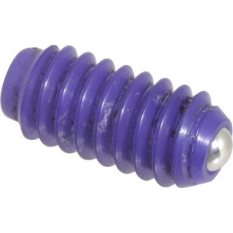 Vlier 1/4-20, 0.125 Ball Diam, 0.531 Body Length, 0.03 Max Ball Reach, Threaded Ball Plunger Delrin Body, Stainless Steel Ball, 1 Lb Initial End Force, 2.5 Lb Final End Force DL54 – 62123252