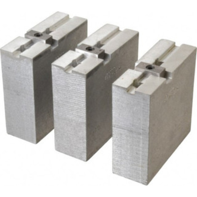 Abbott Workholding 8 & Up Chuck Capacity, Tongue & Groove Attachment, Square Soft Lathe Chuck Jaw 3 Jaws, Aluminum, 1-3/4 Btw Mount Hole Ctrs, 4 Long x 1-1/2 Wide x 4 High, 5/16 Groove, 3/8 Fastener TG8MDA2SQ – 04226528