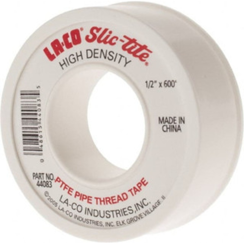 LA-CO 1/2 Wide x 600 Long General Purpose Pipe Repair Tape 3 mil Thick, -450 to 550F, White 44083 – 97044820