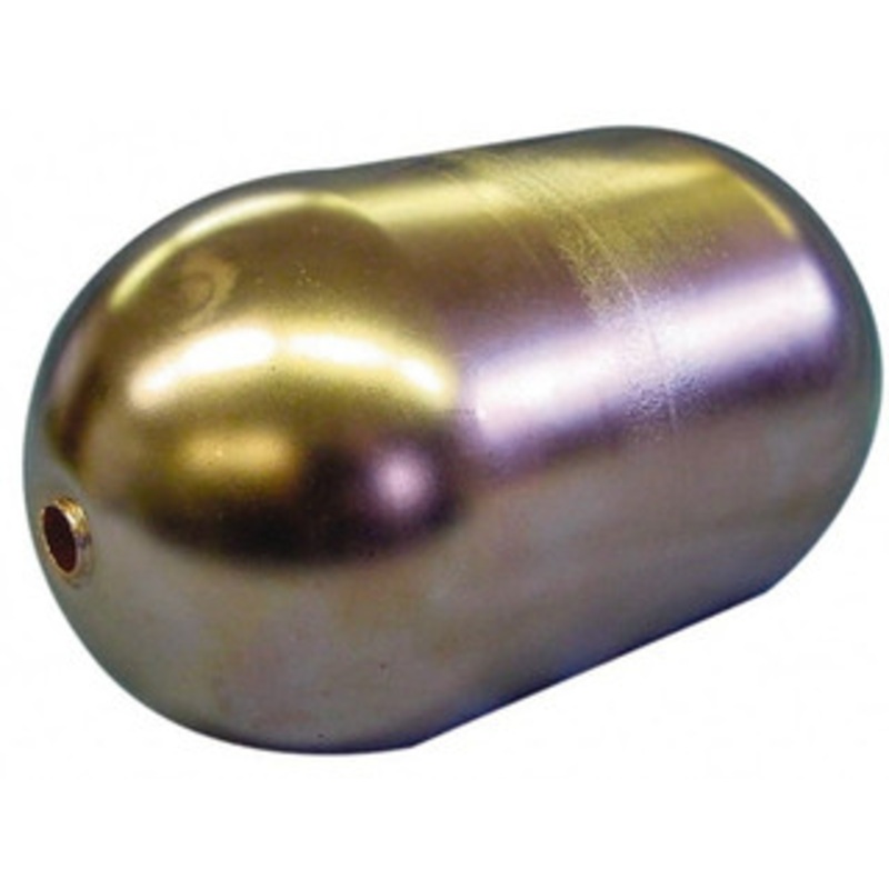 Made in USA 3 Diam x 7 Long, Oblong, Tubed Through Connection, Metal Float 3/8 Rod Thread, Copper, 25 Max psi, 20 Gauge OC3X720T38 – 07428998