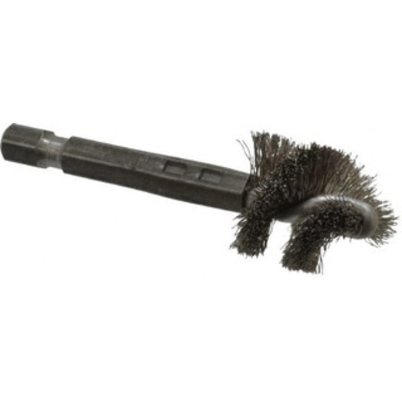 Made in USA 5/8 Inch Inside Diameter, 3/4 Inch Actual Brush Diameter, Stainless Steel, Power Fitting and Cleaning Brush 1/4 Shank Diameter, 2-3/4 Inch Long, Hex Shaft Stem 09-660010-HS – 03715588
