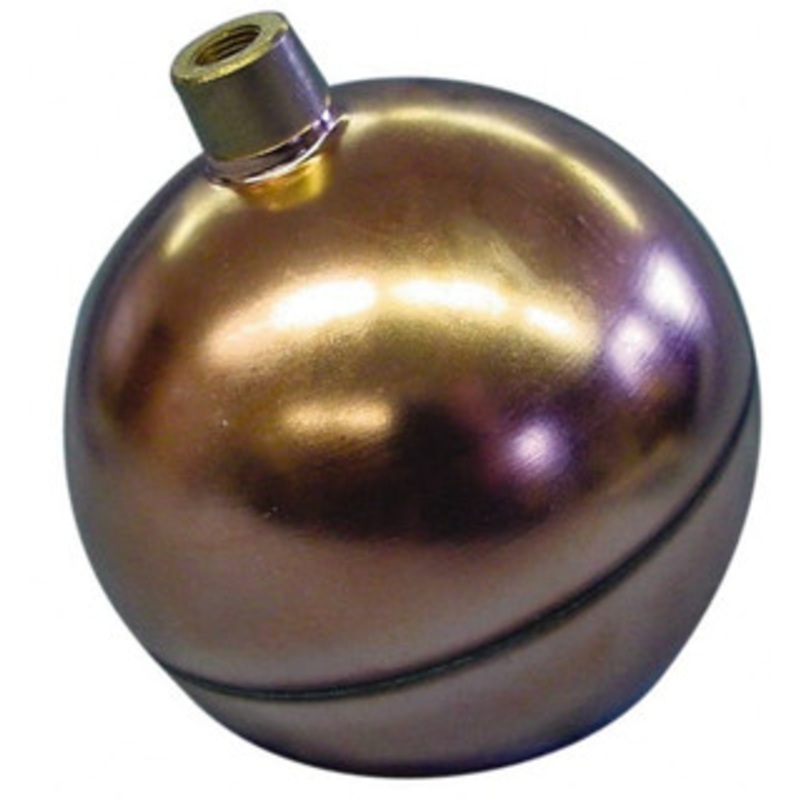 Made in USA 7 Diam, Spherical, Round Spud Connection, Metal Float 5/16-18 Thread, Copper, 25 Max psi, 24 Gauge RC7024R – 07429319