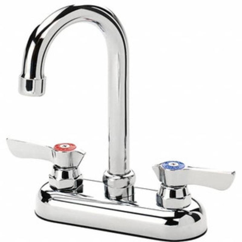 Krowne Deck Mount, Bar and Hospitality Faucet without Spray Two Handle, Color Coded Handle, Gooseneck Spout, No Drain 11-400L – 48226542