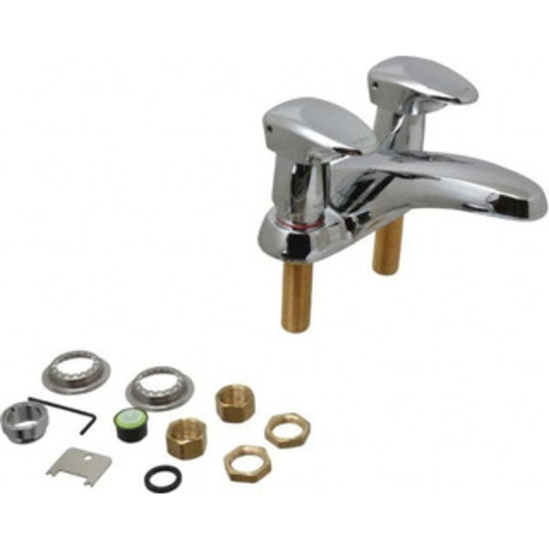 Moen Knob Metering Handle, Deck Plate Bathroom Faucet Two Handle, No Drain, Standard Spout 8886 – 71212583