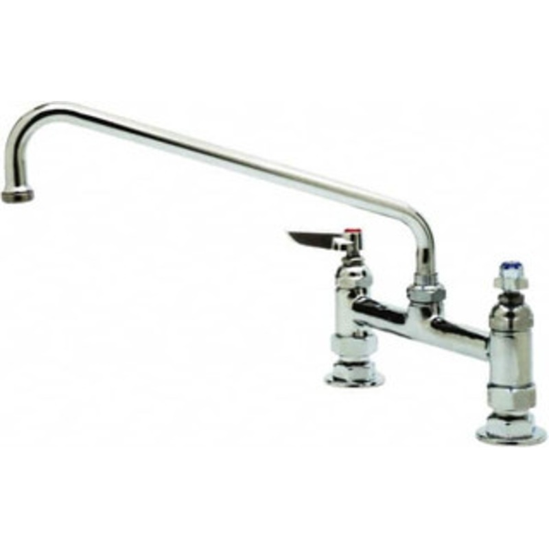 T&S Brass Deck Mount, Deck Mount Faucet without Spray Mixing Faucet with Nozzle, Lever Handle, Low Spout, No Drain B-0221 – 32074171
