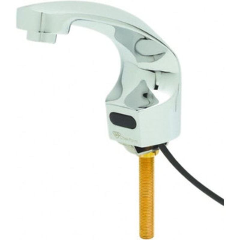 T&S Brass Deck Plate Mounted Electronic User Adjustable Temperature Control Mixer Faucet Powered by 120 Volt AC/DC, 5 Cast Spout, Single Hole Mounting Centers EC-3102 – 32069007