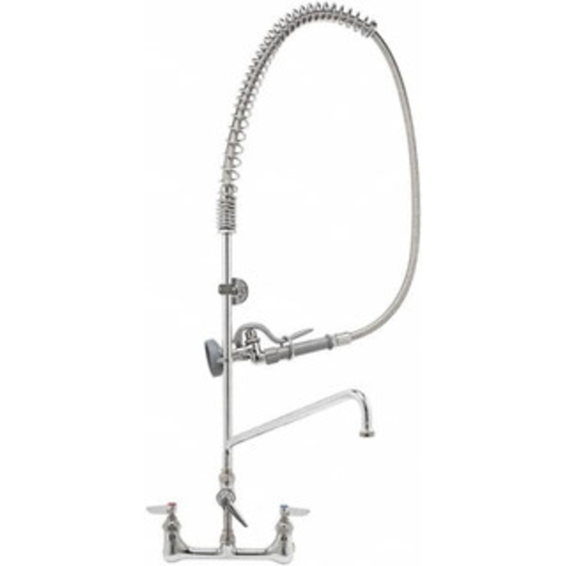 T&S Brass Riser with Spring Guide, 2 Way Design, Wall Mount, Wall Pre Rinse Faucet Assembly Lever Handle B-0133-01 – 32071862