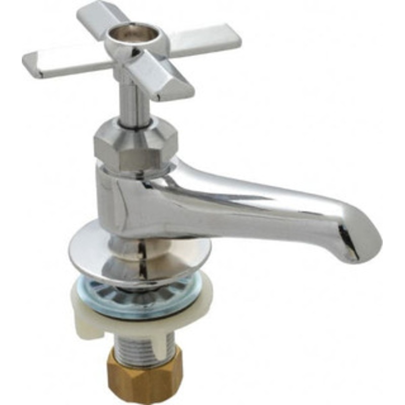 B&K Mueller Standard, One Handle Design, Chrome, Round Deck Plate Single Mount Faucet 4 Spoke Handle 120-003NLA – 65382467