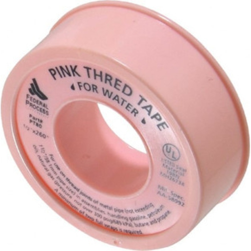 Federal Process 1/2 Wide x 260 Long General Purpose Pipe Repair Tape 3.7 mil Thick, -450 to 550F, Pink PT80 – 82722588