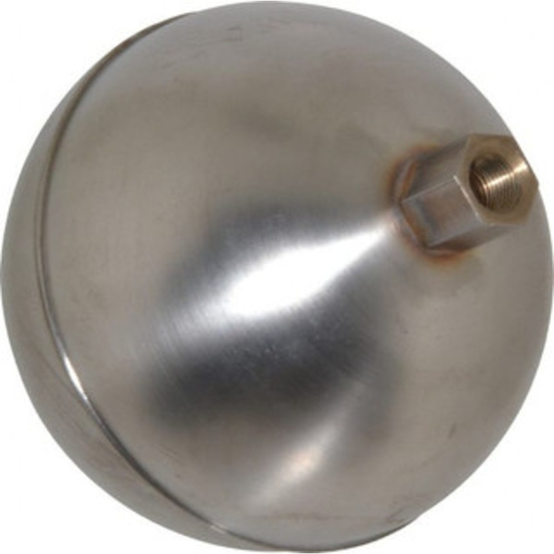 Made in USA 3-1/2 Diam, Spherical, Hex Spud Connection, Metal Float 1/8 Straight Thread, Stainless Steel, 700 Max psi, 24 Gauge RS43524E – 07429632
