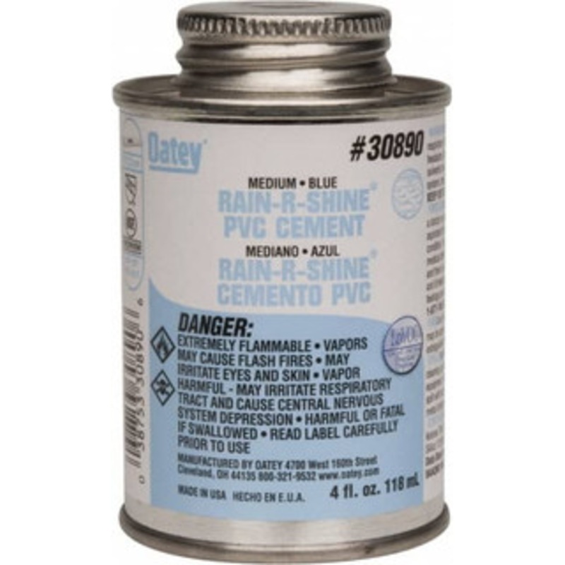 Oatey 4 oz Medium Bodied Cement Blue, Use with PVC up to 6 Diam 30890 – 37035870