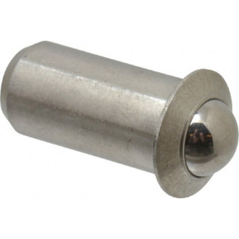 Vlier 0.0786 Body Length x 3/8 Body Diam, 2.5 Lb Init to 7 Lb Final End Force, Stainless Steel Press Fit Ball Plunger 5/16 Ball Diam, 0.11 Max Ball Reach, 0.078 Flange Thickness SPFB57 – 01360916