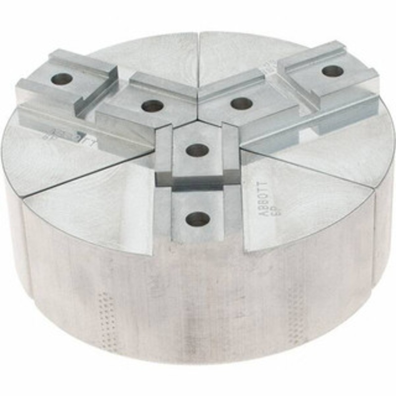 Abbott Workholding 6 Max Chuck Capacity, Serrated Interface, Round Soft Lathe Chuck Jaw 3 Jaw, Aluminum, 42.88mm Btw Mount Hole Ctrs, 6 Wide, 2 High, 18.75mm Groove, 5/16 Fastener 6P – 50484716