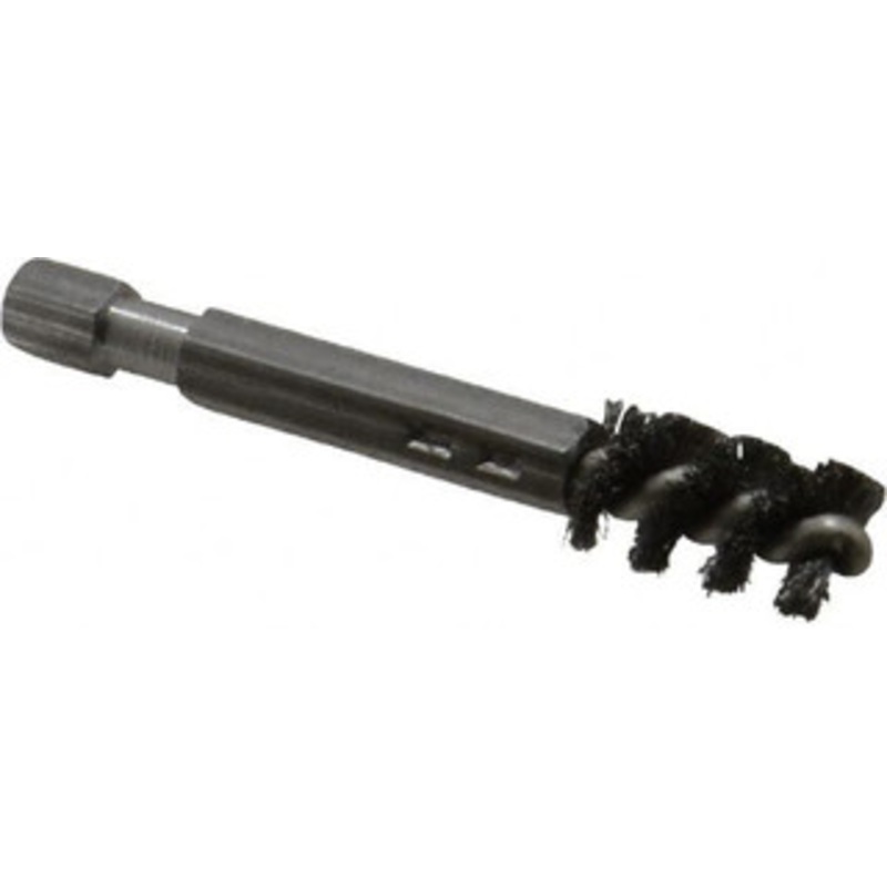 Made in USA 1/4 Inch Inside Diameter, 3/8 Inch Actual Brush Diameter, Carbon Steel, Power Fitting and Cleaning Brush 1/4 Shank Diameter, 2-3/4 Inch Long, Hex Shaft Stem 09-660004-H – 03715620