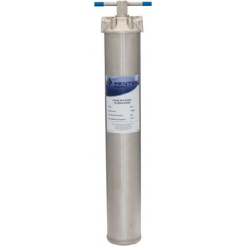 Pentair 3/4 Inch Pipe, FNPT End Connections, 9-1/4 Inch Long Cartridge, 22-3/4 Inch Long, Cartridge Filter Housing 2 Cartridges, 15 Max GPM Flow Rate, 250 psi Max Working Pressure, 304 Grade 156018-02 – 37022951