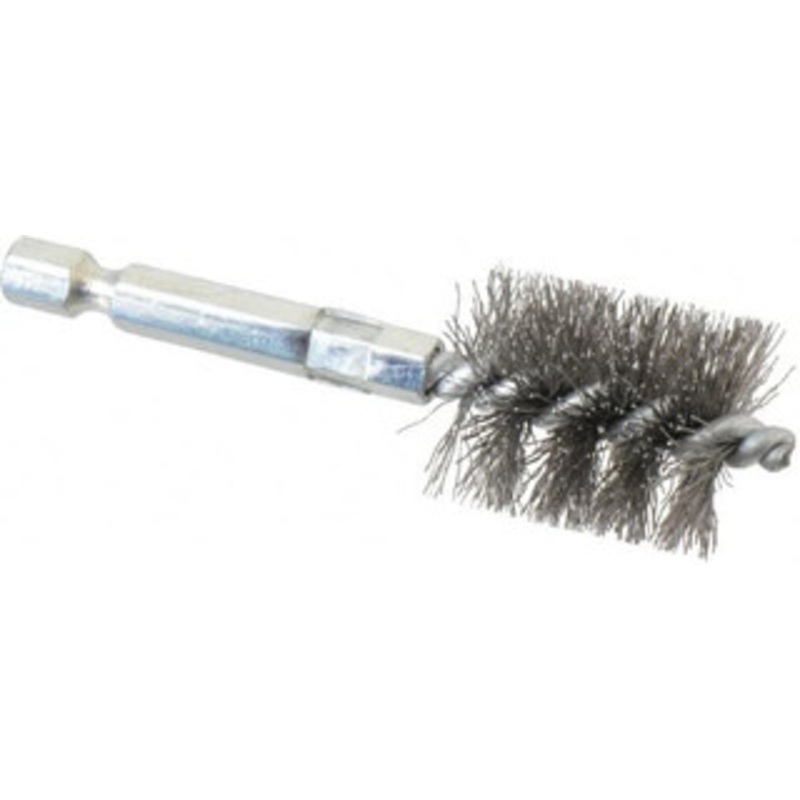 Schaefer Brush 3/4 Inch Inside Diameter, 15/16 Inch Actual Brush Diameter, Carbon Steel, Power Fitting and Cleaning Brush 1/4 Shank Diameter, 3-1/8 Inch Long, Hex Shaft Stem, 7/8 Inch Refrigeration Outside Diameter 09548-12 – 56489230