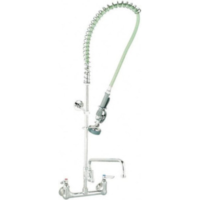 T&S Brass Riser with Spring Guide, 2 Way Design, Wall Mount, Pre Rinse Faucet Assembly Lever Handle B-0133-ADF14-B – 32071771