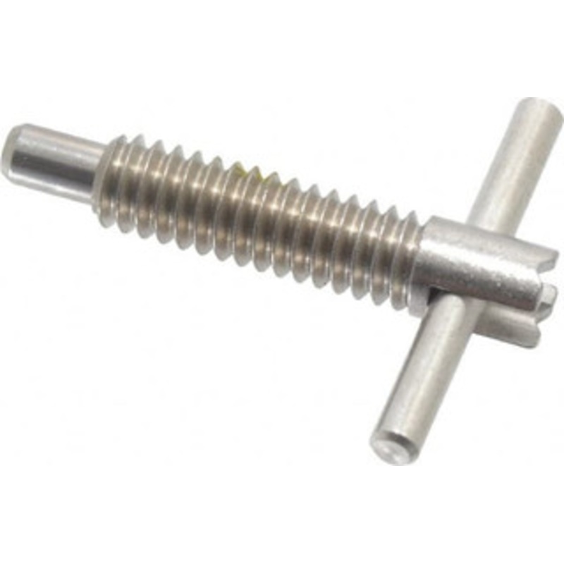 Vlier 1/4-20 Thread, 1 Body Length, 1/4 Plunger Projection, 0.155 Plunger Diam, Stainless Steel, Locking T Handle Plunger 0.8 Thread Length, 1.13 Handle Length, 1.14 Plunger Length, 1 Lb Initial End Force SFRT250P – 62124375