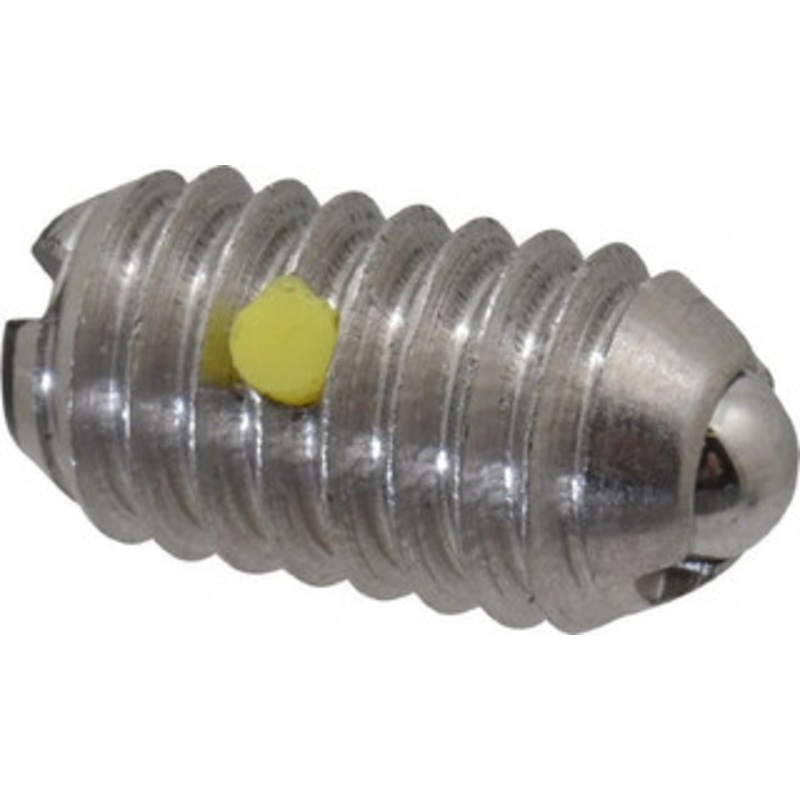 Vlier 5/16-18, 0.156 Ball Diam, 0.578 Body Length, 0.04 Max Ball Reach, Threaded Ball Plunger Stainless Steel Body, Stainless Steel Ball, 4 Lb Initial End Force, 9 Lb Final End Force, Locking Element SSB56N – 62121553