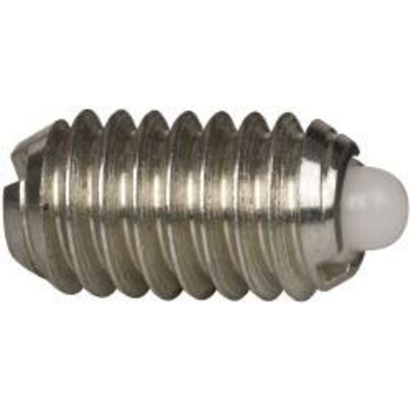 Vlier 5/16-18, 9/16 Thread Length, 1/12 Plunger Projection, Steel Threaded Spring Plunger 0.135 Max Plunger Diam, 0.562 Plunger Length, 1.25 Lb Init End Force, 4 Lb Final End Force NM57N – 62120498