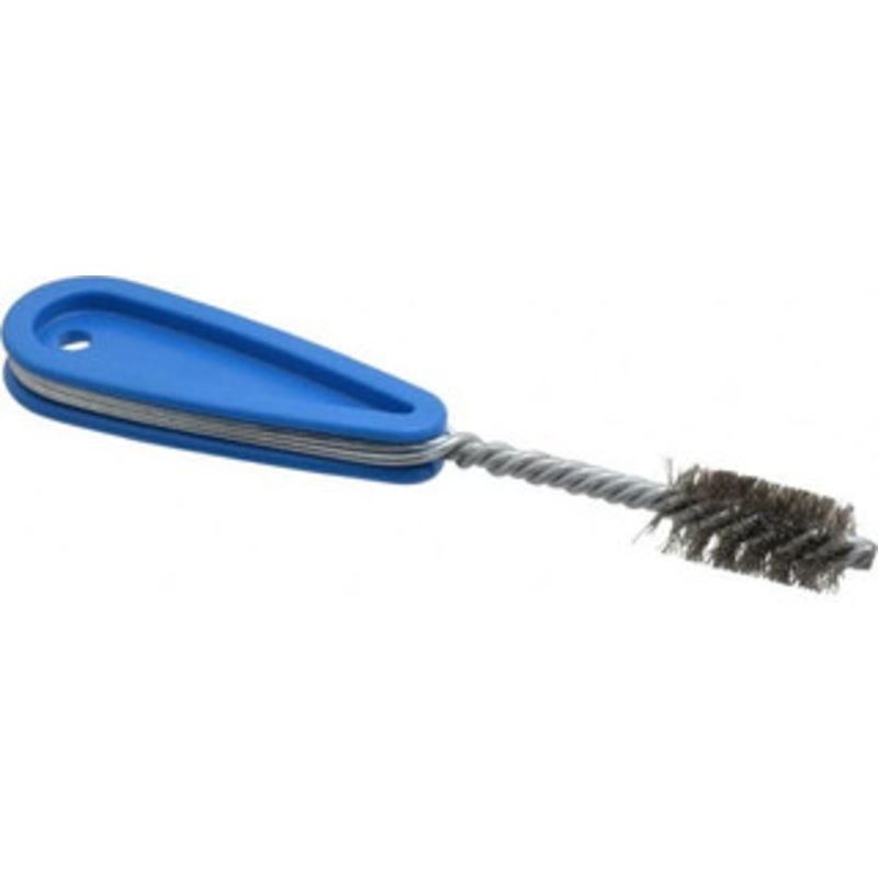 Schaefer Brush 11/16 Inch Actual Brush Diameter, Stainless Steel, Refrigeration, Hand Fitting and Cleaning Brush 5/8 Refrigeration Outside Diameter, Solid Plastic Hand Fitting Handle with Hole 00927 – 36911337