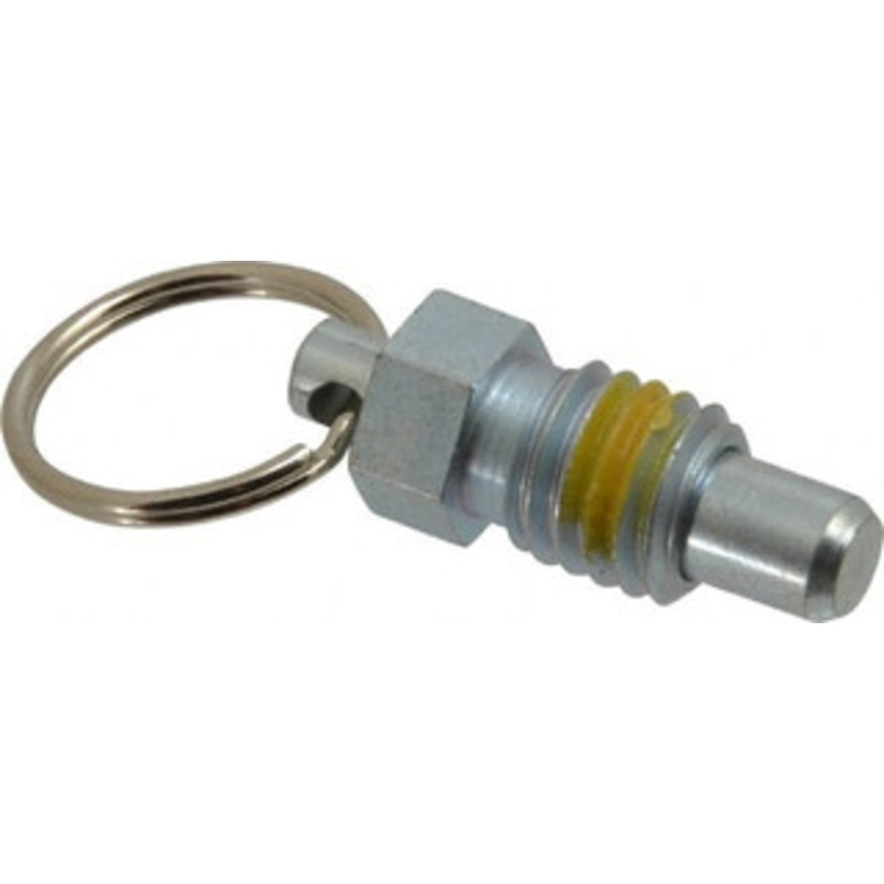 Vlier 1/2-13, 0.43 Thread Length, 0.31 Plunger Diam, 0.38 Plunger Projection, 1 Lb Init to 4 Lb Final End Force, Steel Pull Ring Plunger 0.56 Len Under Head, 0.81 Body Len, 1 Ring Diam, 1.06 Plunger Len, 1/2 Hex PRSN500P – 62124631