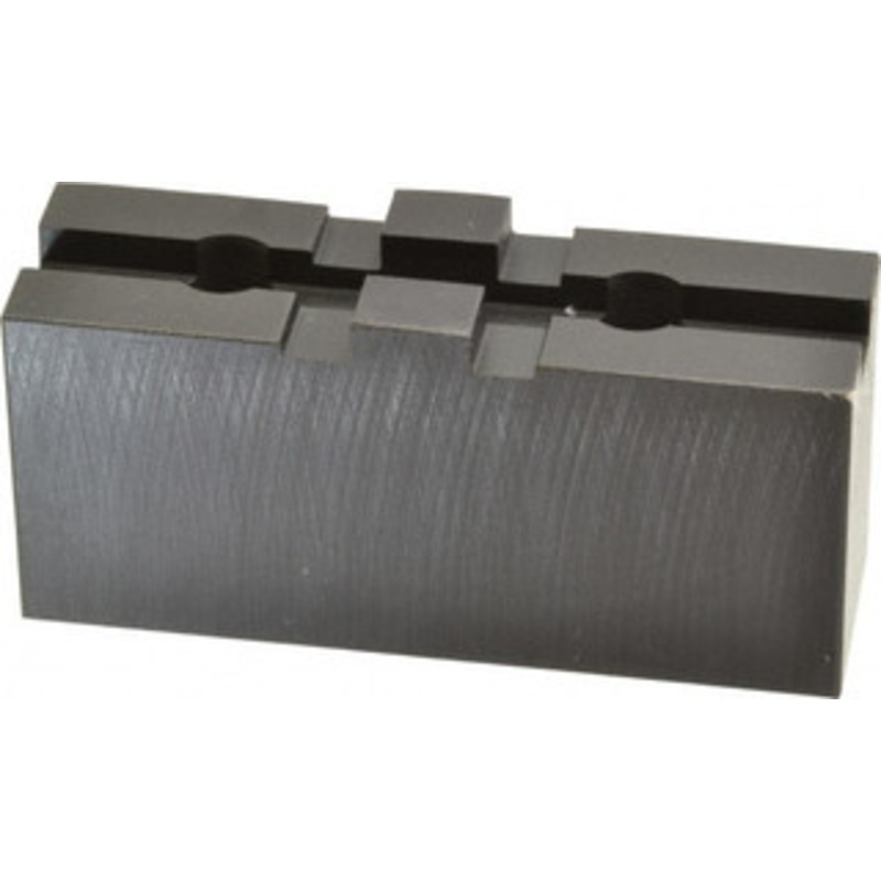 Bison 8 Chuck Capacity, Tongue & Groove Attachment, Square Soft Lathe Chuck Jaw 1 Jaw, Steel, 1-3/4 Btw Mount Hole Ctrs, 3-1/2 Long x 1-1/16 Wide x 1.713 High, 5/16 Groove 7-884-308 – 03192788