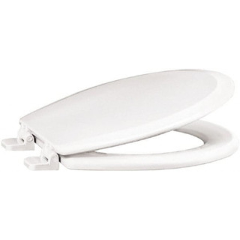 Centoco 16-1/4 Inch Long, 1-3/4 Inch Inside Width, Polypropylene and Wood Plastic Composite, Regular, Closed Front with Cover, Toilet Seat 14 Inch Outside Width, Residential Installation, White 700-001 – 92907518
