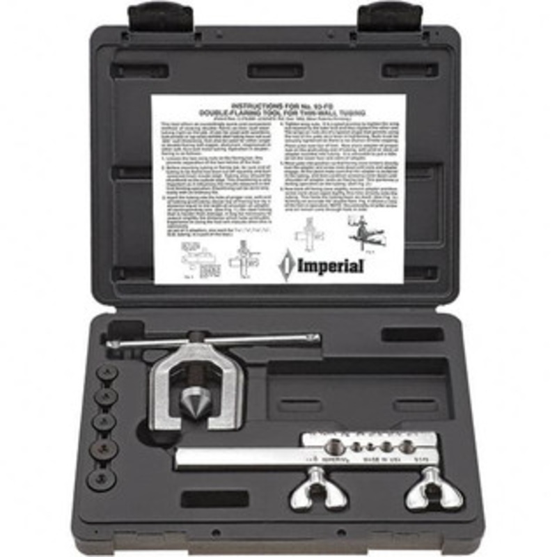 Imperial Tools Flaring Tools & Tube Expanders, Type: Double Flaring Tool Kit, Maximum Pipe Capacity (Inch): 1/2, Maximum Pipe Capacity (mm): 12, Minimum Pipe Capacity: 3/16 (Inch), Minimum Pipe Capacity: 4.750 (mm) 93-FB – 79029815