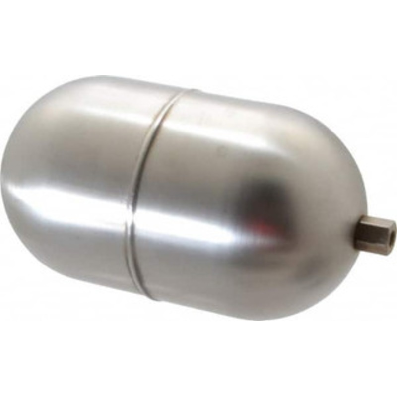 Made in USA 4 Diam x 7 Long, Oblong, Hex Spud Connection, Metal Float 1/4-20 Thread, Stainless Steel, 150 Max psi, 19 Gauge OS4X7194D – 56489818