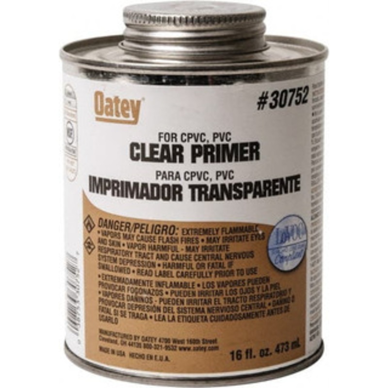 Oatey 16 oz All Purpose Primer/Cleaner Clear, Use with PVC 30752 – 30195580