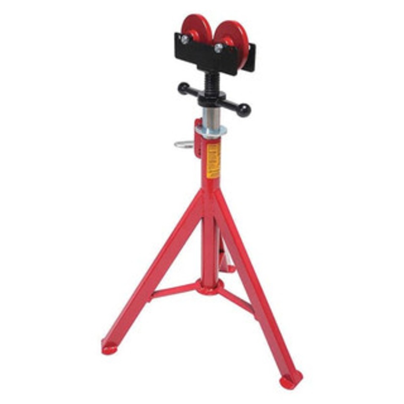 ROTHENBERGER 1/2 to 16 Pipe Capacity, Straight Pipe Stand with 2 Roller Head 27 to 50 High, 2,500 Lb Capacity 10645 – 10357903