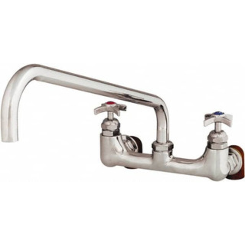 T&S Brass Straight Spout, 2 Way Design, Wall Mount, Industrial Sink Faucet 18 Inch Spout, 4 Spoke Handle B-0291 – 32071813