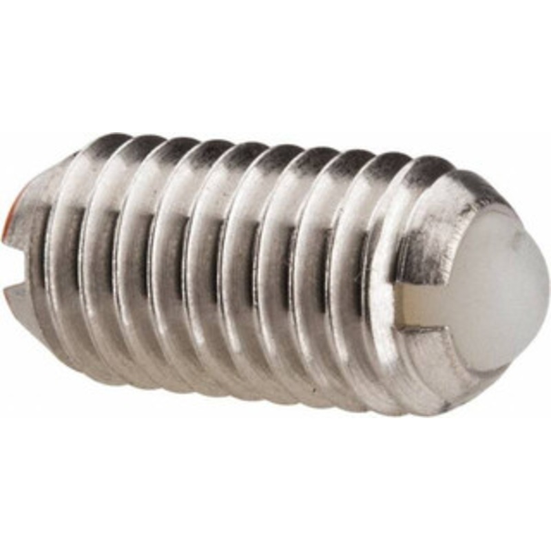 Vlier M8x1.25, 5mm Ball Diam, 16mm Body Length, 1.5mm Max Ball Reach, Threaded Ball Plunger Stainless Steel Body, Nylon Ball, 9 Lb Initial End Force, 13.49 Lb Final End Force DSBMH8 – 04400016