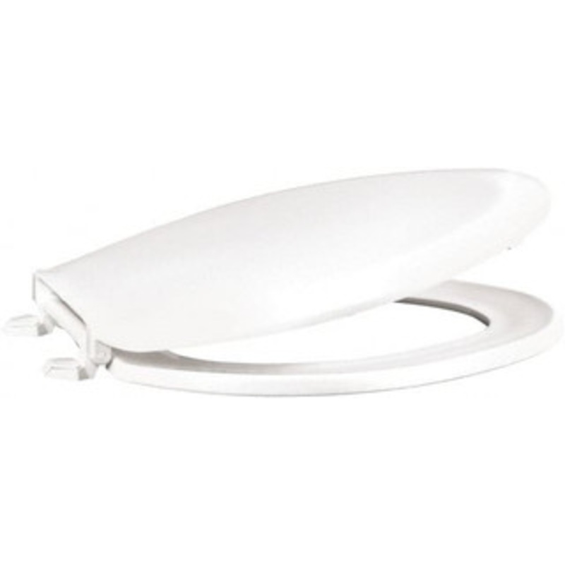 Centoco 18.11 Inch Long, 1-3/4 Inch Inside Width, Polypropylene, Elongated, Closed Front with Cover, Toilet Seat 14 Inch Outside Width, Residential Installation, White 1600-001 – 92907427
