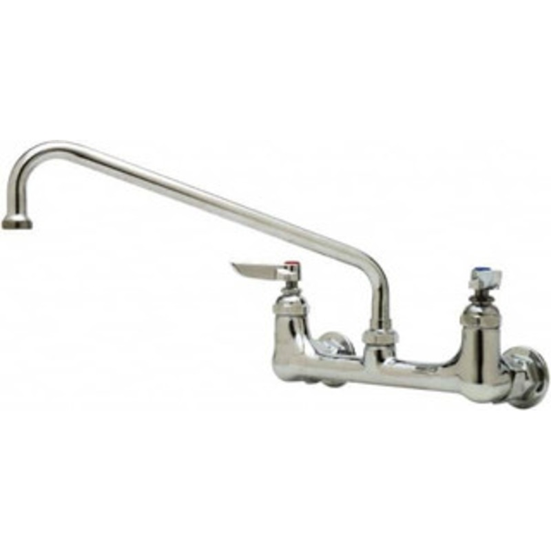 T&S Brass Wall Mount, Kitchen Faucet without Spray Swivel Base Faucet, Lever Handle, Low Spout, No Drain B-0231-CR – 32064362