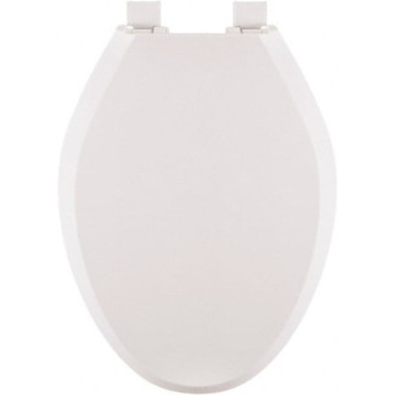 Centoco 18.6 Inch Long, 1-3/4 Inch Inside Width, Polypropylene, Elongated, Closed Front with Cover, Toilet Seat 14 Inch Outside Width, Residential Installation, White 3800SC-001 – 92907419