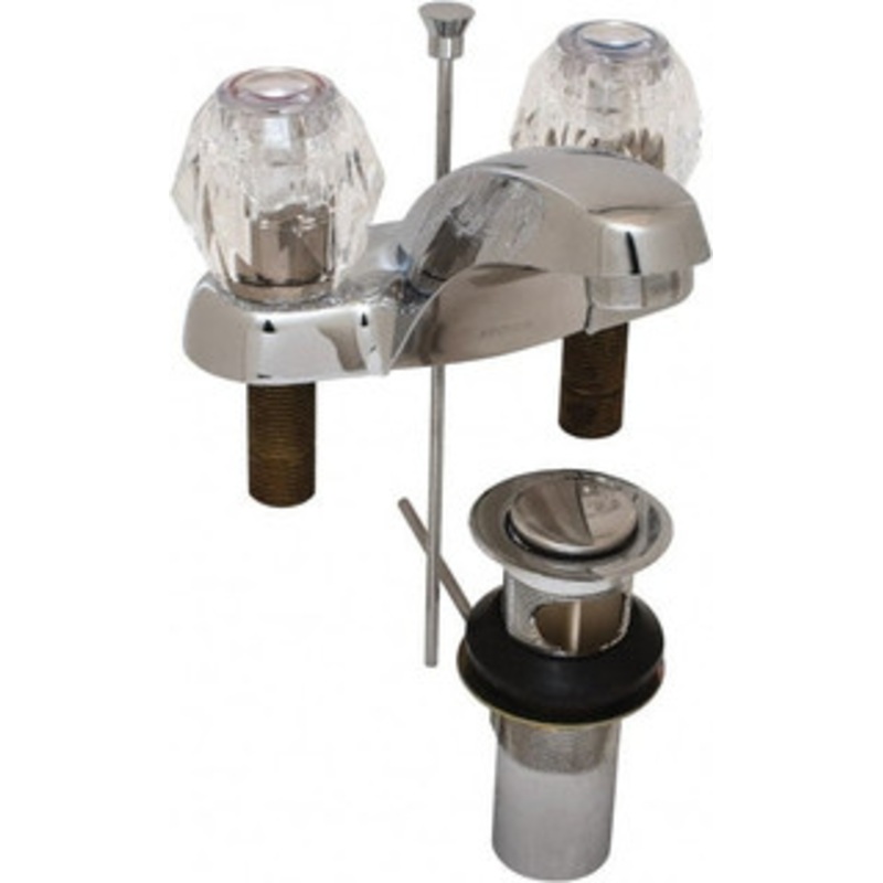 Moen Knob Handle, Deck Plate Bathroom Faucet Two Handle, Pop Up Drain, Standard Spout 64920 – 37018694