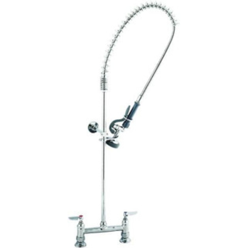 T&S Brass Riser with Spring Guide, 2 Way Design, Deck Mount, Deck Pre Rinse Faucet Assembly Lever Handle B-0123-B – 32071797
