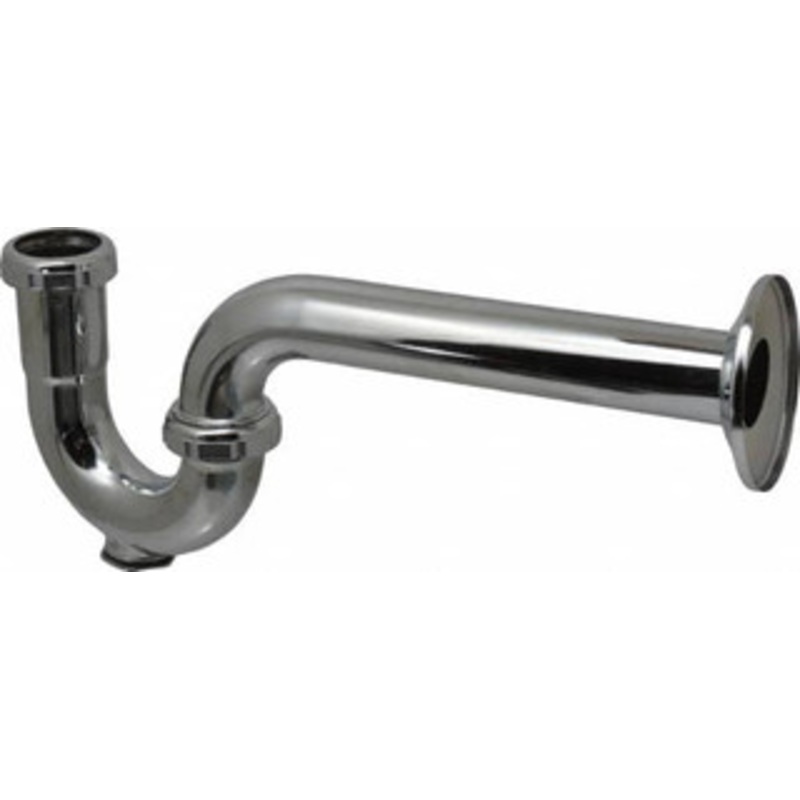 Federal Process 1-1/4 Outside Diameter, 20 Gauge, P Trap with Wall Pipe and Cleanout Plug Chrome Coated, Brass 100CO – 82722737